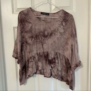 Cropped purple tie dye top